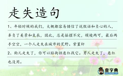 走失造句