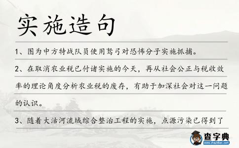實施造句