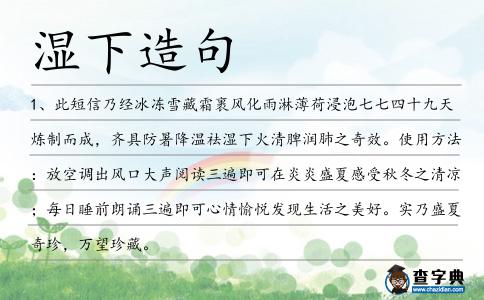 濕下造句