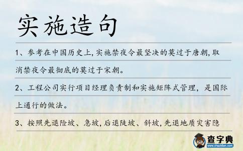 實施造句