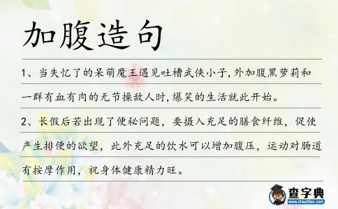 加腹造句