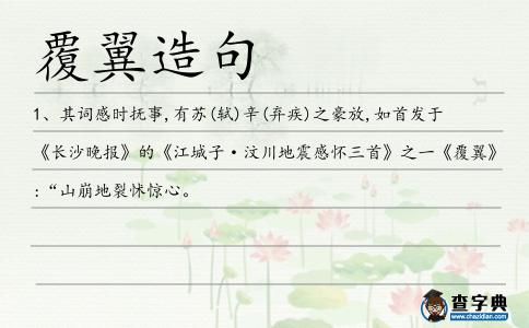 覆翼造句