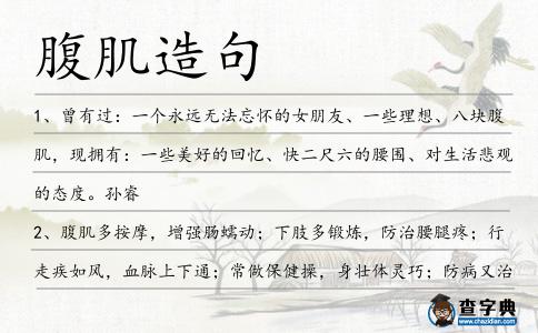 腹肌造句