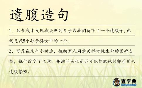遺腹造句