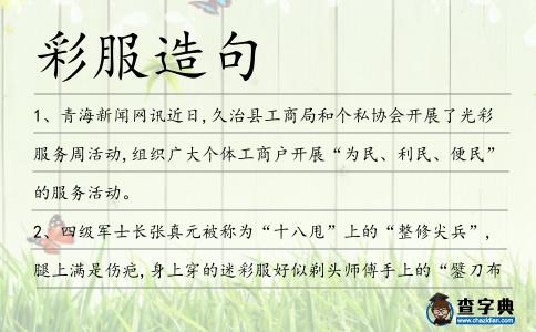 彩服造句