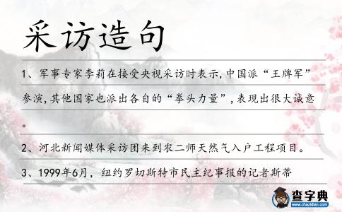 采訪造句