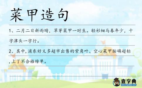 菜甲造句