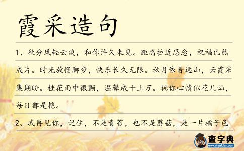 霞采造句