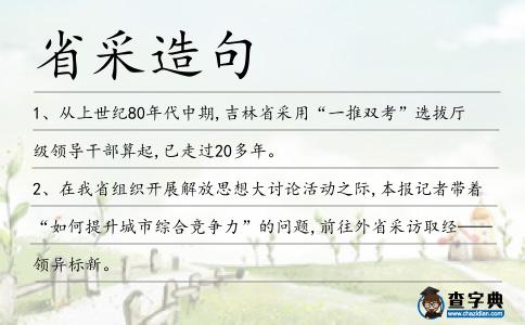 省采造句