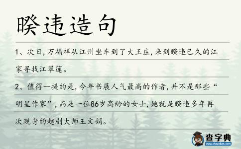 暌違造句