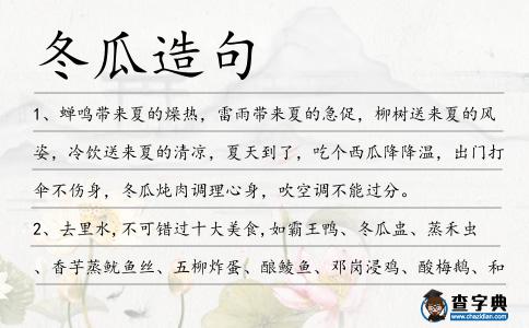 冬瓜造句
