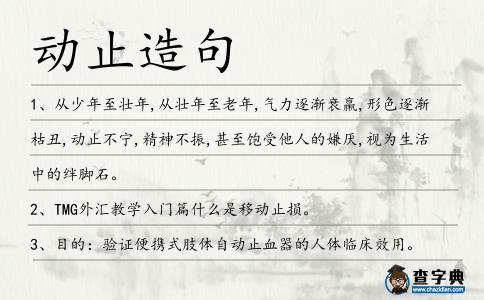 動止造句