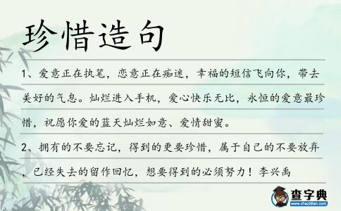 珍惜造句