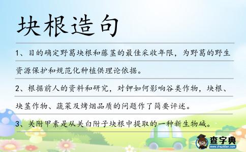 塊根造句