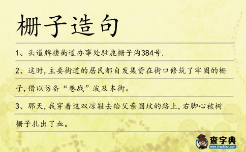 柵子造句