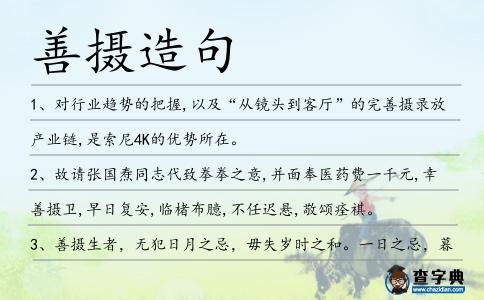 善攝造句