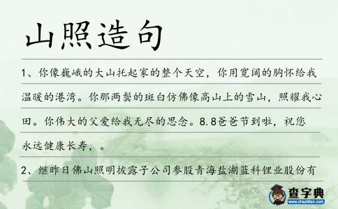 山照造句