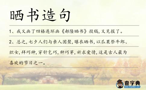 曬書造句