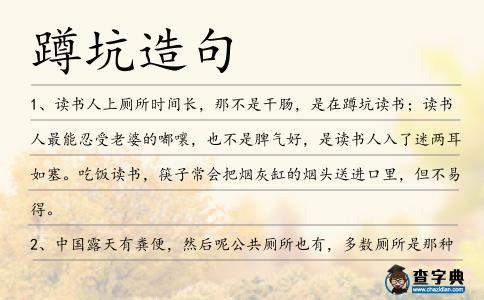 蹲坑造句