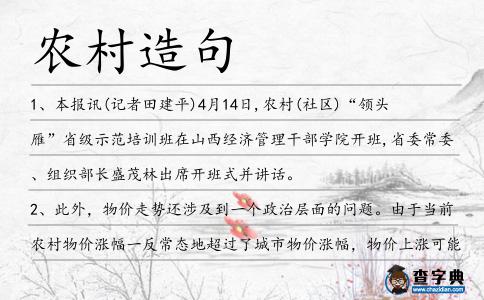 農村造句