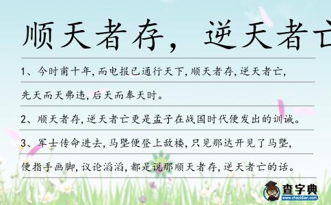 順天者存,逆天者亡造句