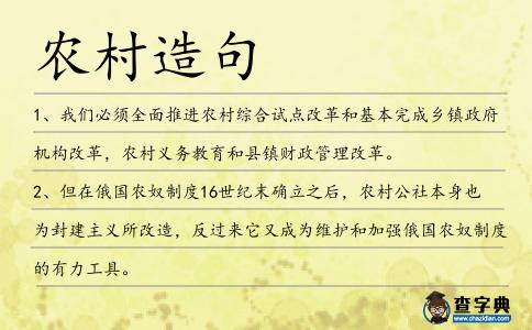 農(nóng)村造句