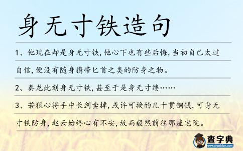 身無寸鐵造句