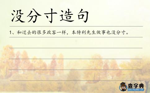 沒(méi)分寸造句