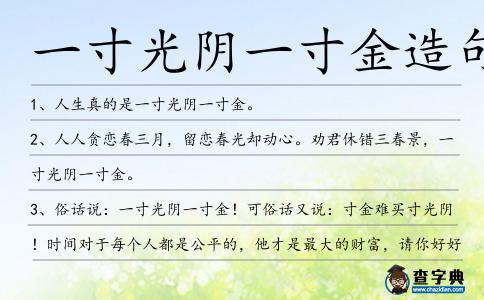 一寸光陰一寸金造句