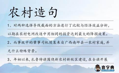 農村造句