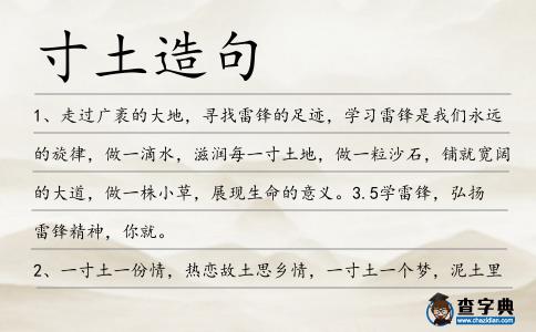 寸土造句