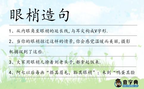 眼梢造句
