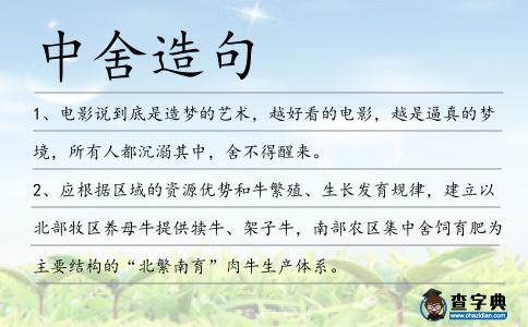 中舍造句