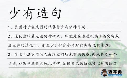少有造句