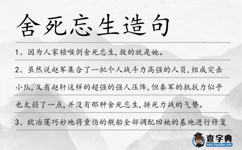 舍死忘生造句