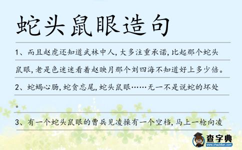 蛇頭鼠眼造句