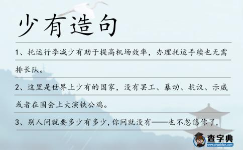 少有造句