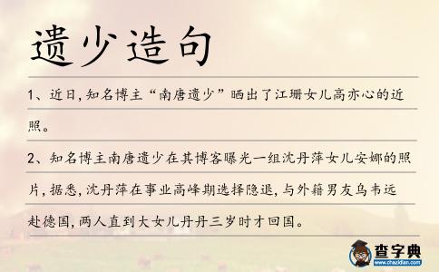 遺少造句