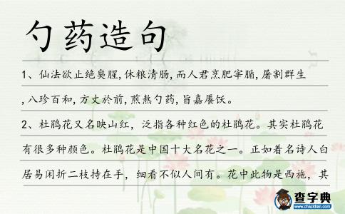 勺藥造句