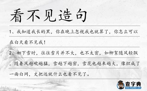 看不見造句