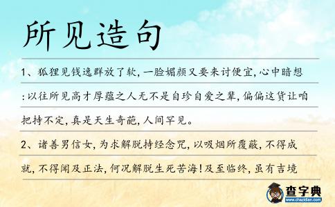 所見造句