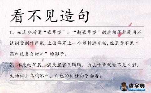 看不見造句