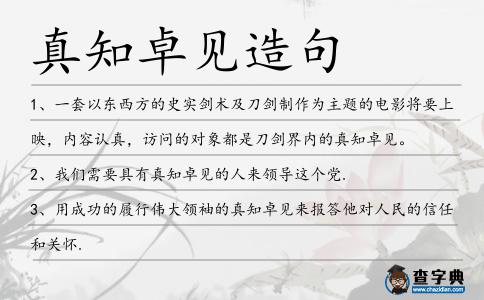 真知卓見造句