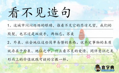 看不見造句