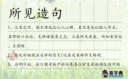 所見造句