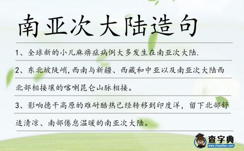 南亞次大陸造句