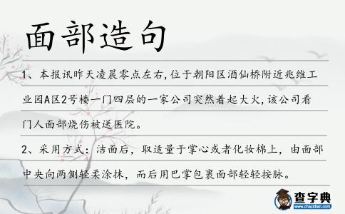 面部造句