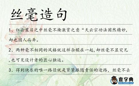 絲毫造句