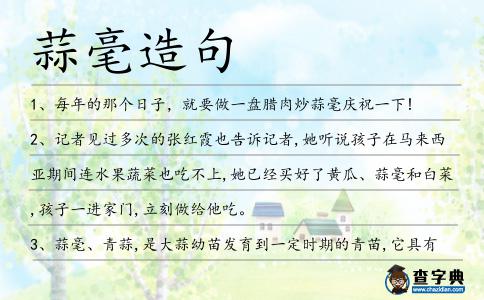 蒜毫造句