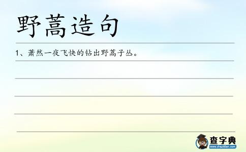 野蒿造句